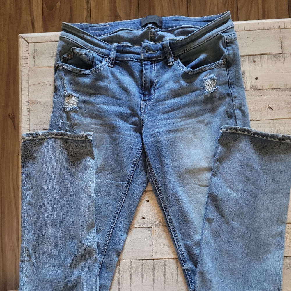 Womens buckle black jeans